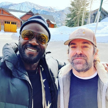 Sammi Rotibi with his friend Jay Beattie at Mammoth Film Festival.